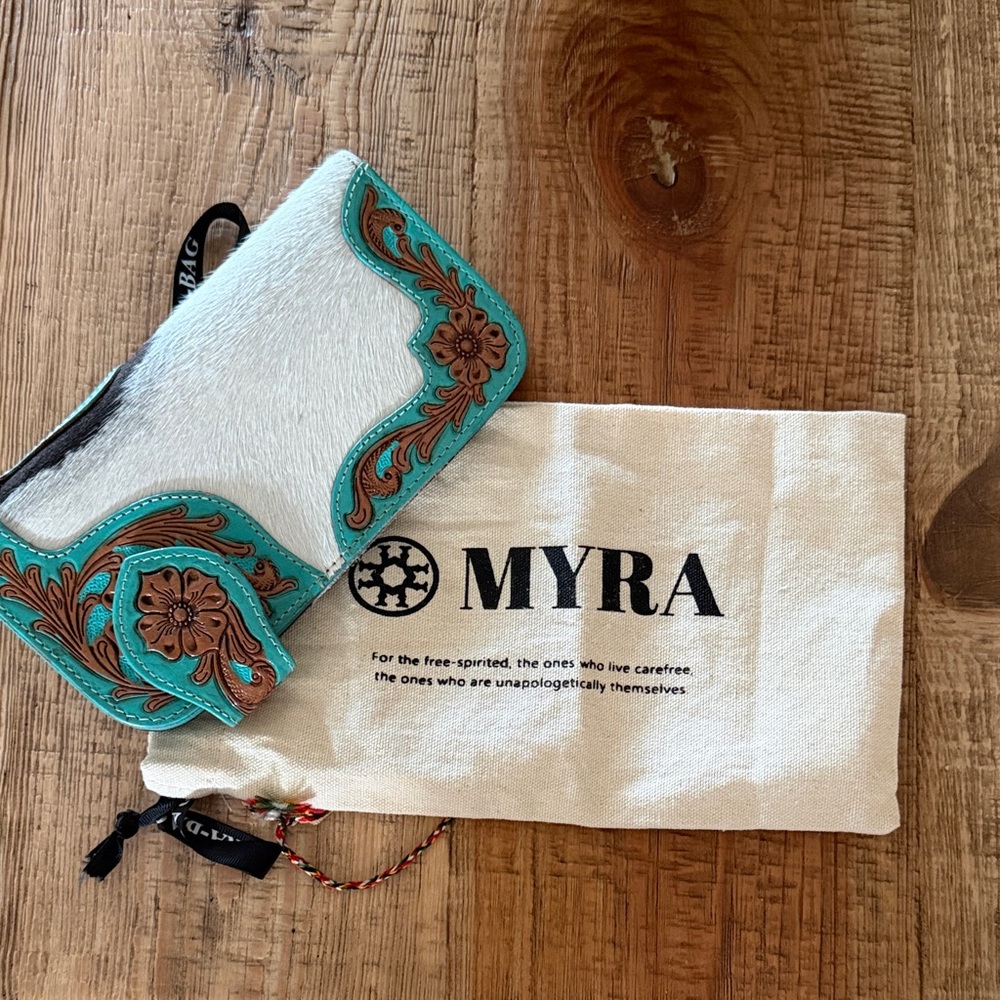 Myra Turquoise and White Wallet